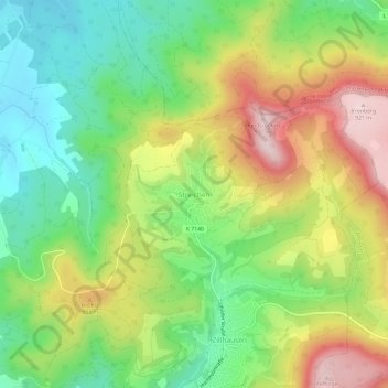 Carte topographique Streichen, altitude, relief