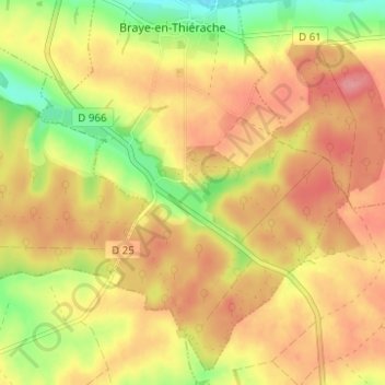 Carte topographique Le Val Saint-Pierre, altitude, relief