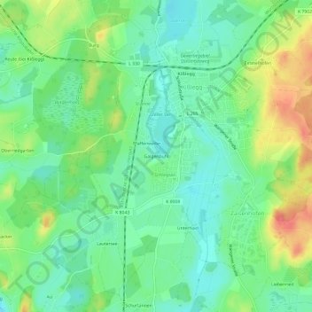 Carte topographique Galgenbühl, altitude, relief