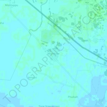 Carte topographique Manikpur, altitude, relief