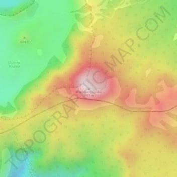 Carte topographique Mont Manengouba, altitude, relief