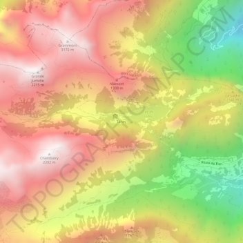 Carte topographique Taney, altitude, relief
