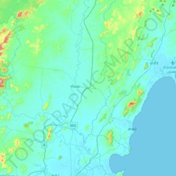 Carte topographique Noen Santi, altitude, relief