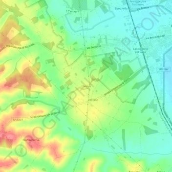 Carte topographique I Nonni, altitude, relief