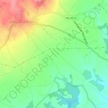 Carte topographique Son Valenç, altitude, relief