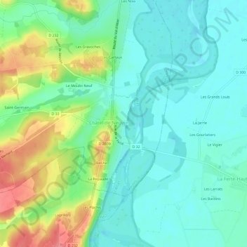 Carte topographique Saint-Laurent, altitude, relief