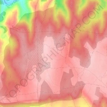 Carte topographique Mandre, altitude, relief