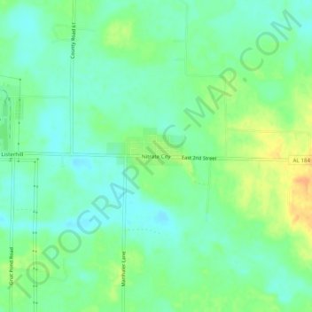 Carte topographique Nitrate City, altitude, relief