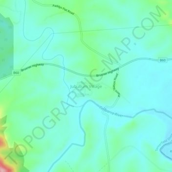 Carte topographique Jubullum Village, altitude, relief