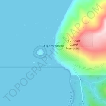 Carte topographique Lost Coast, altitude, relief