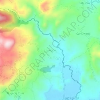 Carte topographique Lobogon, altitude, relief