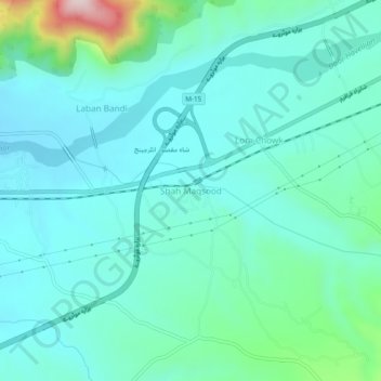 Carte topographique Shah Maqsood, altitude, relief