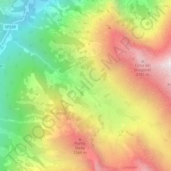 Carte topographique Gias Lagarot, altitude, relief