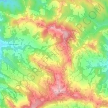 Carte topographique Vukosavci, altitude, relief