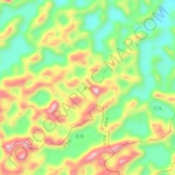 Carte topographique 龙冲, altitude, relief