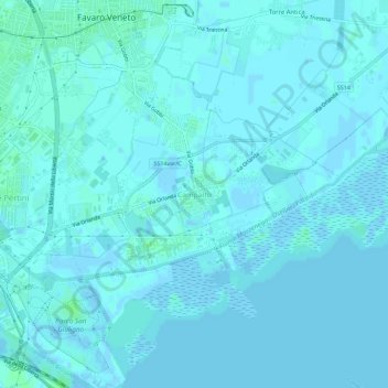 Carte topographique Campalto, altitude, relief