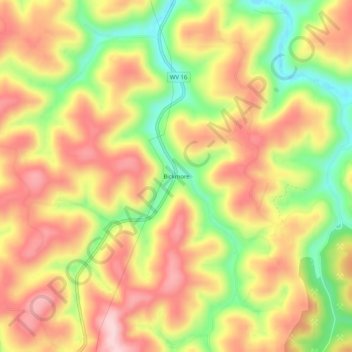 Carte topographique Bickmore, altitude, relief