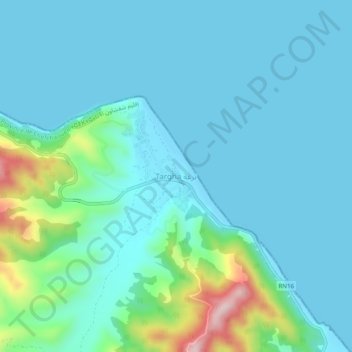 Carte topographique Targha, altitude, relief