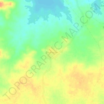 Carte topographique Badnagar, altitude, relief