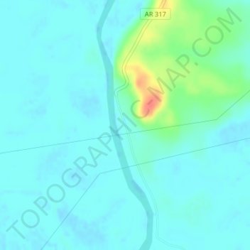 Carte topographique White Cliffs Public Use Area, altitude, relief