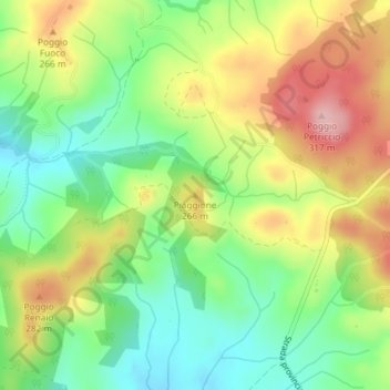 Carte topographique Piaggione, altitude, relief