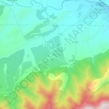 Carte topographique Poblet, altitude, relief