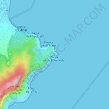 Carte topographique Far de l'Albir, altitude, relief