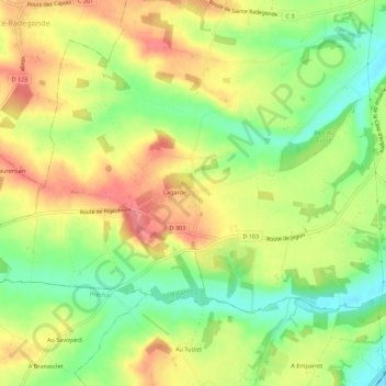 Carte topographique Hameau de Lagarde, altitude, relief