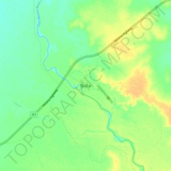 Carte topographique Bulla, altitude, relief