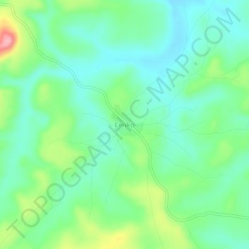 Carte topographique Lenko, altitude, relief