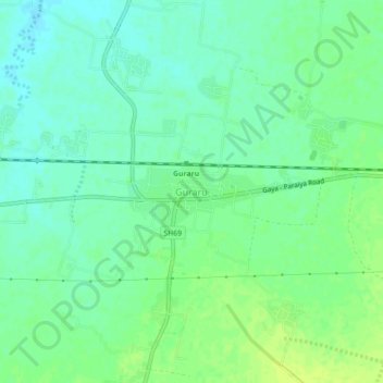 Carte topographique Guraru, altitude, relief