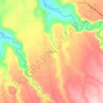 Carte topographique Lingating, altitude, relief