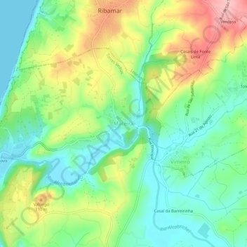 Carte topographique Maceira, altitude, relief