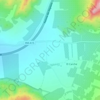 Carte topographique La Hoya de Pedro Aznar, altitude, relief