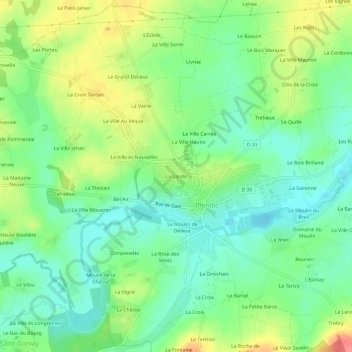 Carte topographique La Lande, altitude, relief
