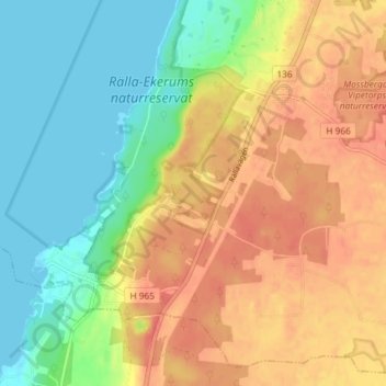 Carte topographique Rälla tall, altitude, relief