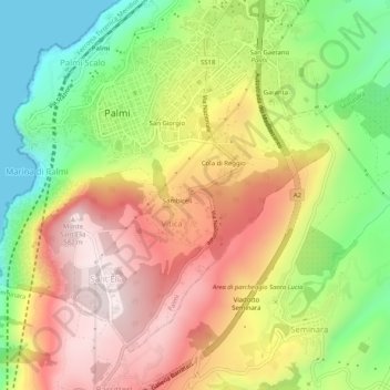 Carte topographique Girone, altitude, relief