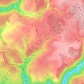 Carte topographique Le Fraiteux, altitude, relief