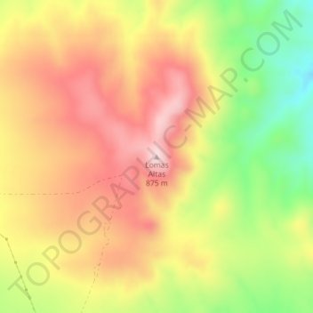 Carte topographique Lomas Altas, altitude, relief