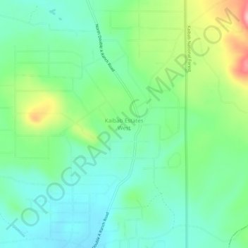 Carte topographique Kaibab Estates West, altitude, relief