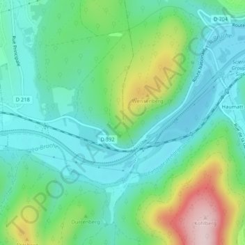 Carte topographique Rocher du Corbeau, altitude, relief