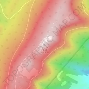 Carte topographique Spruce Knob, altitude, relief