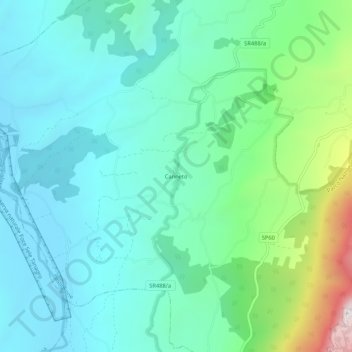Carte topographique Canneto, altitude, relief