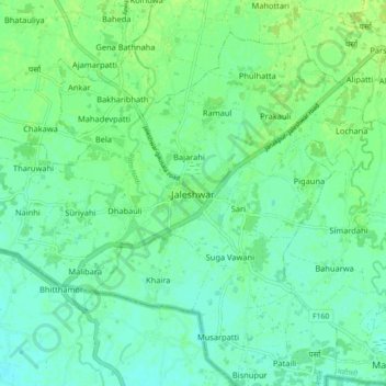 Carte topographique Jaleshwar, altitude, relief