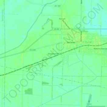 Carte topographique Shannonville, altitude, relief