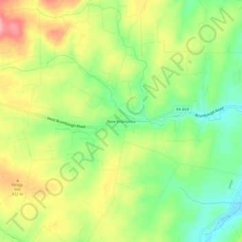 Carte topographique New Enterprise, altitude, relief