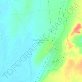 Carte topographique Haji Mohammad Jokhio, altitude, relief