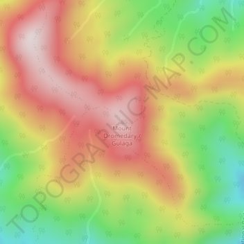 Carte topographique Mount Dromedary / Gulaga, altitude, relief