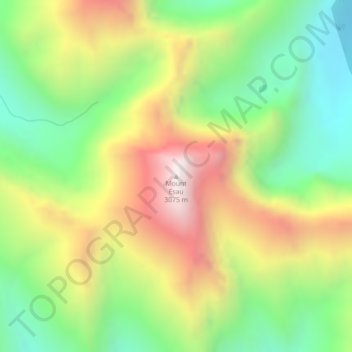Carte topographique Mount Esau, altitude, relief