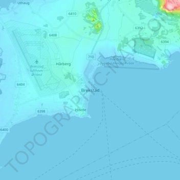 Carte topographique Brekstad, altitude, relief